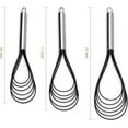 thumbnail image 2 of 3 Pack 10, 11, 12 inch Flat Whisk Silicone Heads Non Stick Wires Whisk Blending Whisking Beating Stirring Egg Beater Stainless Steel, 2 of 6