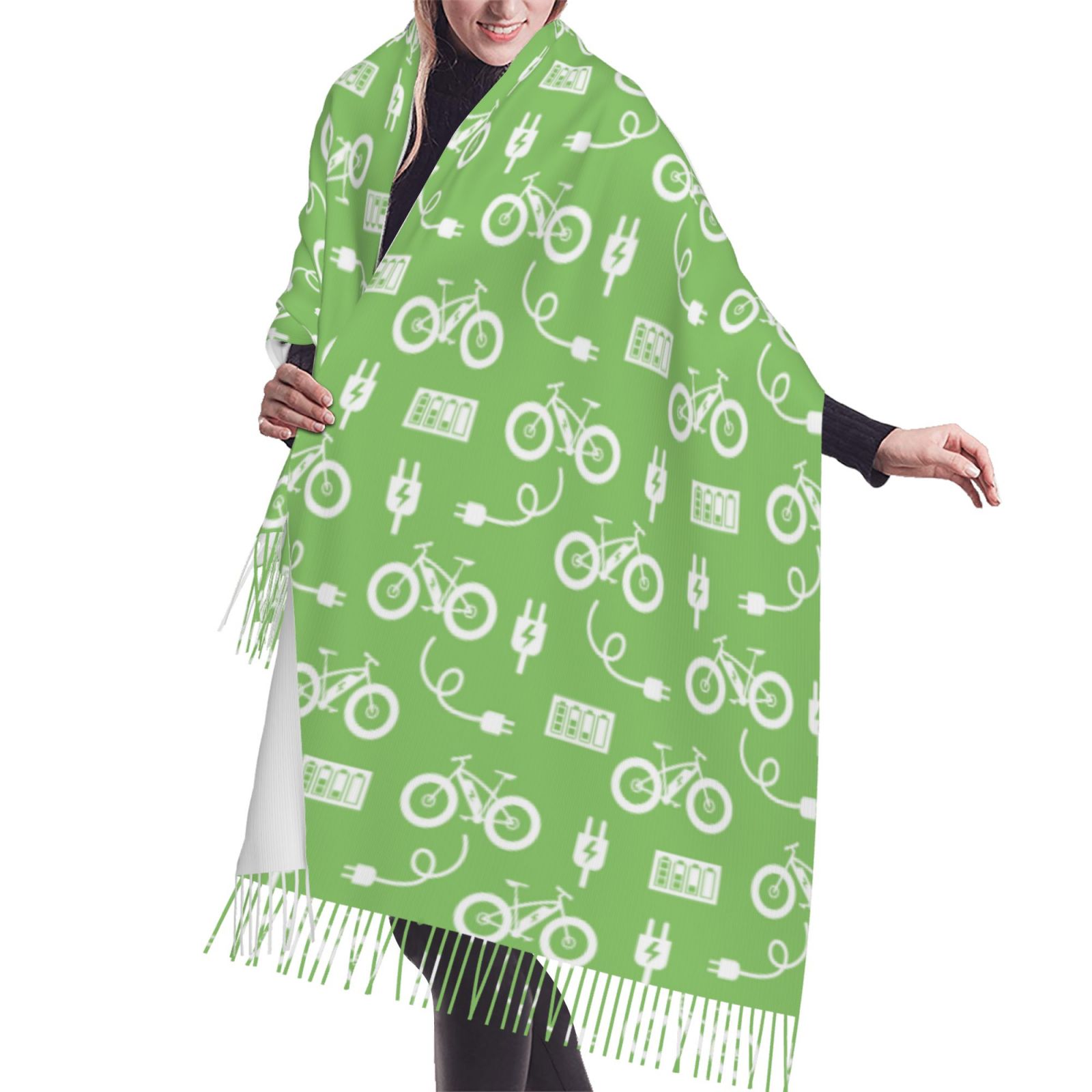 Scarf for Women Men, electric bicycle Faux PashminaCashmere Shawlsand Wraps Lightweight Travel Scarves, Womens Fall Winter Warm Long Large Scarves Ladies Gifts