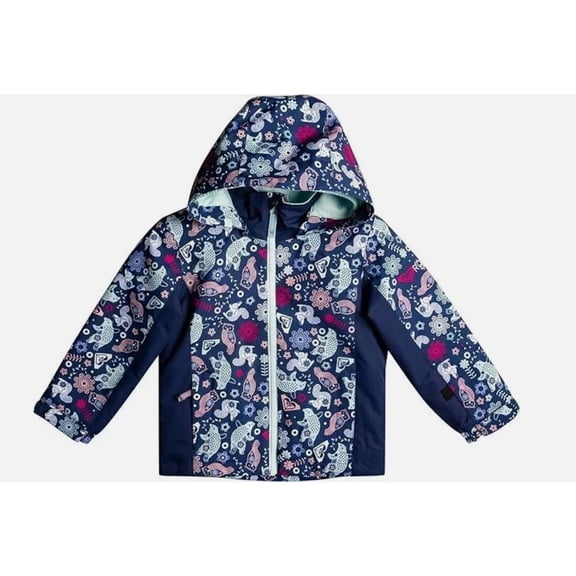 Roxy Little Girls Snowy Tale Insulated Snow Jacket , Medieval Blue Neo Sz 2
