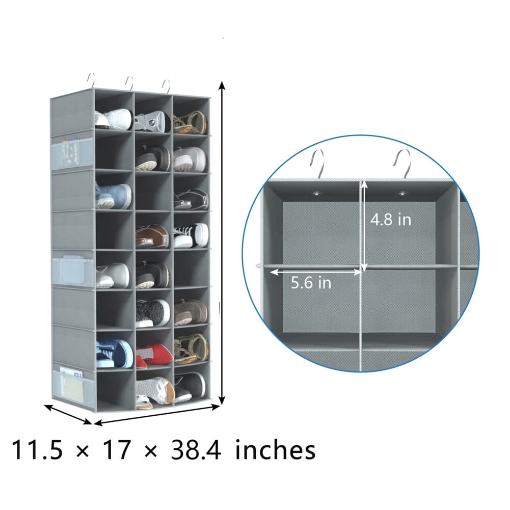 coastal rose Hanging Shoe Organizer for Closet, 24 Sections Shoe Holder Hanger Rack, Space-saving Shoe Organizers and Storage