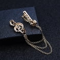 thumbnail image 3 of 2pcs Tie Pin Brooches for Men Rhinestone Musical Note Collar Chains Jewelry, 3 of 9