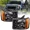 Black-Yellow, variant on Pair Headlights For 2007-2013 GMC Sierra 1500 2500HD 3500HD Chrome Amber LH+RH