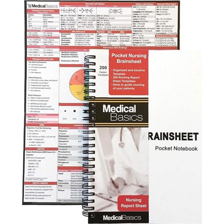 Pocket Nurse Report Sheet Notebook - Brain Sheet Template for MedSurg Nurses and CNA
