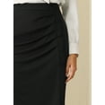 thumbnail image 4 of DARING DIVA Women's Ruched Bodycon Midi Pencil Skirt 2XL Black, 4 of 6