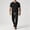 Black(New), variant on PNTUTB Summer Men's Two-Piece Set Fashion Loose Round-Neck Short-Sleeve T-Shirt Lightweight Drapey Breathable Casual Ice-Silk Drawstring Pants Sports Set