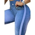 thumbnail image 2 of VSNOW Women Imitation Denim Print Jeggings Jeans High Waist Stretch Leggings, 2 of 3