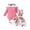 Pink, variant on NAFUU Baby Girl Winter Clothes Baby Girl Clothes Long Sleeve Ribbed Romper Floral Suspender Skirt Dress Headband Set Fall Outfits Stylish Leisure 9-12 Months