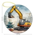 thumbnail image 2 of Yellow Excavator Design Ornament Christmas Holiday Ceramic Double Sided Tree Xmas Ornament Funny Commemorative Ornaments & Gift Ornament Xmas Present, 2 of 5