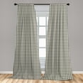 thumbnail image 4 of Ambesonne Plaid Curtains, Vintage Minimal Gingham Check, Pair of 28"x84", Dimgray and Pastel Green, 4 of 4