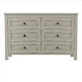 thumbnail image 4 of Retro Farmhouse Style Wooden 6 Drawer Double Dresser Storage Cabinet for Bedroom, Living Room (Dresser, Antique Gray), 4 of 8