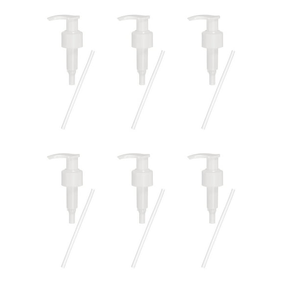 6 Pcs Soap Dispenser Pump Heads Soap Dispensers Top Pumps Replacement Switch Pumphead for Standard 24/423 Neck Size Lotion Shampoo Bottle, White