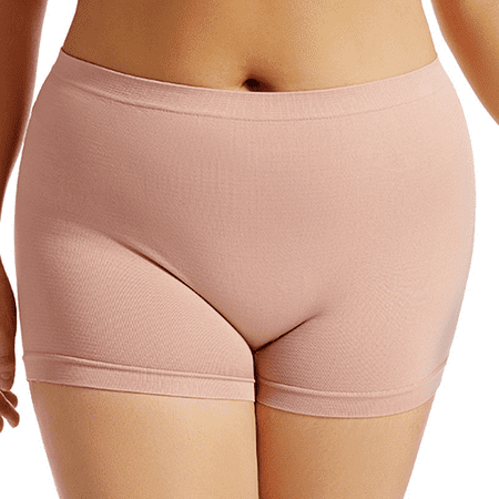 Fulorrnie Underwear for Women Plus Size Boy Shorts Seamless High Waisted Panties Cute Stretchable Elastic Waist Comfort Panty  Pink  S
