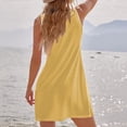 thumbnail image 5 of Siilsaa Flowy Dress Womens Summer Ruffle Sleeve Dress 2024 Fashion Casual Fit Flowy Beach Vacation Sundress Yellow,L, 5 of 5