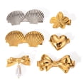 thumbnail image 6 of 18K PVD Gold and Silver Plated Ocean Seashell Hair Clips, Stainless Steel Non Tarnish Sea Shell French Clips Hair Barrettes Slide Pins Beach Style, Hair Jewelry Accessories for Women (Silver), 6 of 10