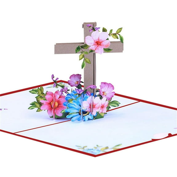 Easters Popup Cards 3D Easters Greeting Card,Religious Crosses Easters Card Popup Greeting Cards with Envelope Women Man