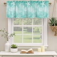 thumbnail image 3 of Teal Ombre Coastal Valances for Windows, Decorative Rod Pocket Window Valance Curtains, Nautical Beach Starfish Coral Summer Short Curtain Drapes for Kitchen/Living Room, 2 Panels, 42" W x 18" L, 3 of 8