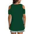 thumbnail image 3 of fatyb Womens Summer Tops Cold Shoulder V Neck Shirts Short Sleeve Tunic Tops Dressy Solid Color Blouses, 3 of 7