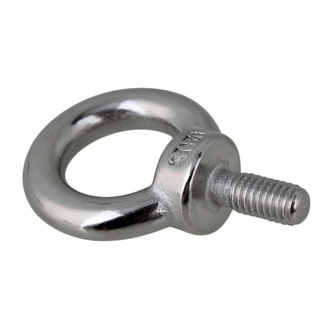BQLZR Silver M5 Ring Shape Screws Bolt 304 Stainless Steel Threaded Eye Bolt Set of 2