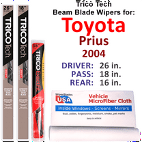 2004 Toyota Prius Beam Blade Wipers (Set of 3) w/Rear Wiper