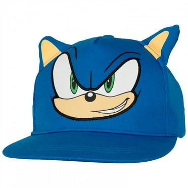 Sonic 862127 Polyester Hedgehog Big Face Youth Hat with Ears, Blue