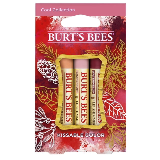 Set de 3 colores Lip Shimmer Burt's Bees Kissable, colección Cool