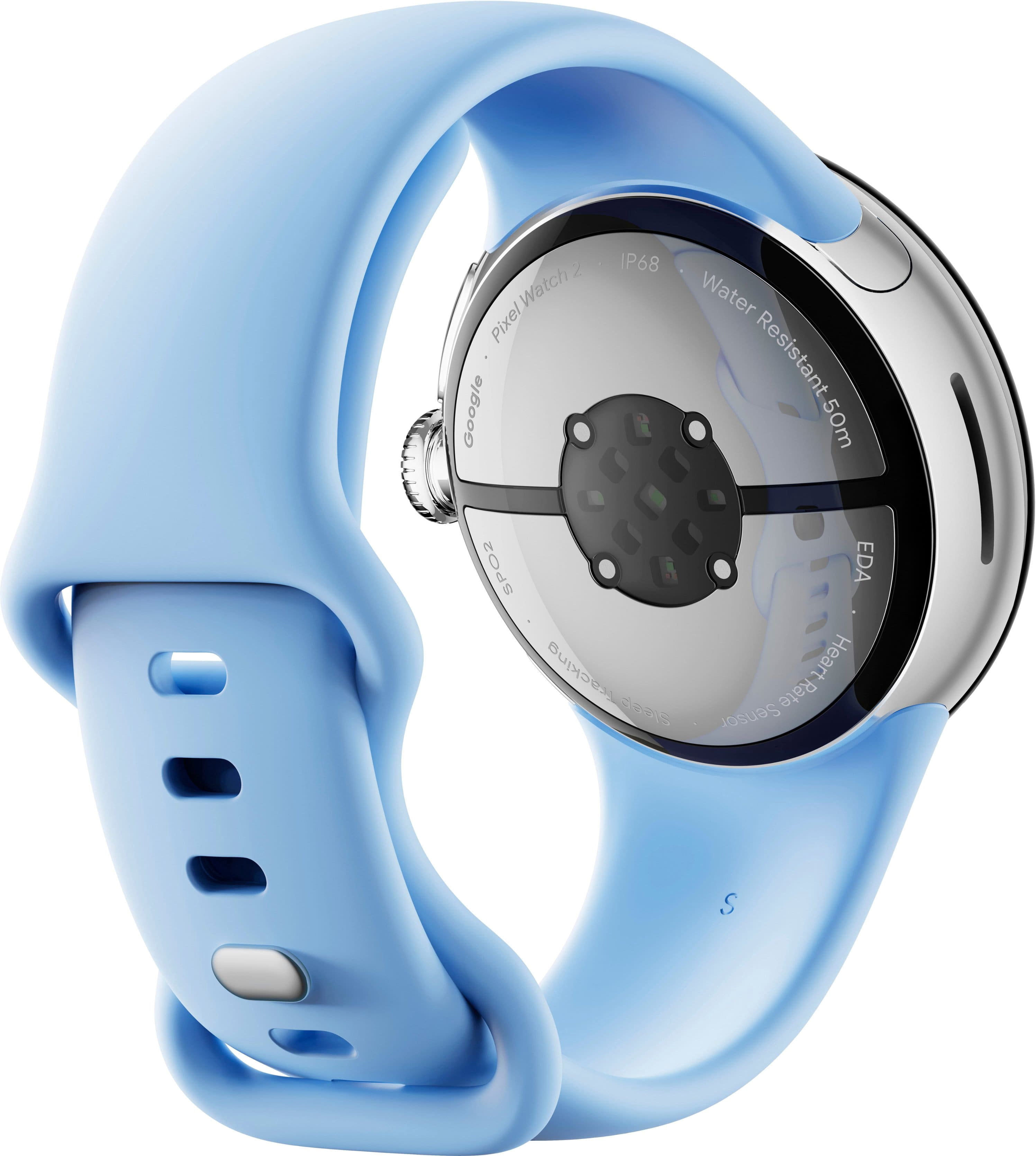Restored Google Pixel Watch 2 (2023) 41mm G4TSL (GPS Only, No Cellular) Polished Silver Aluminum (Refurbished)