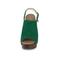 thumbnail image 6 of BLISSFUL STEP Valentine's Women's Shoes Chunky Heel Buckle Slingback Chunky Platform Sandals Green 8.5, 6 of 8