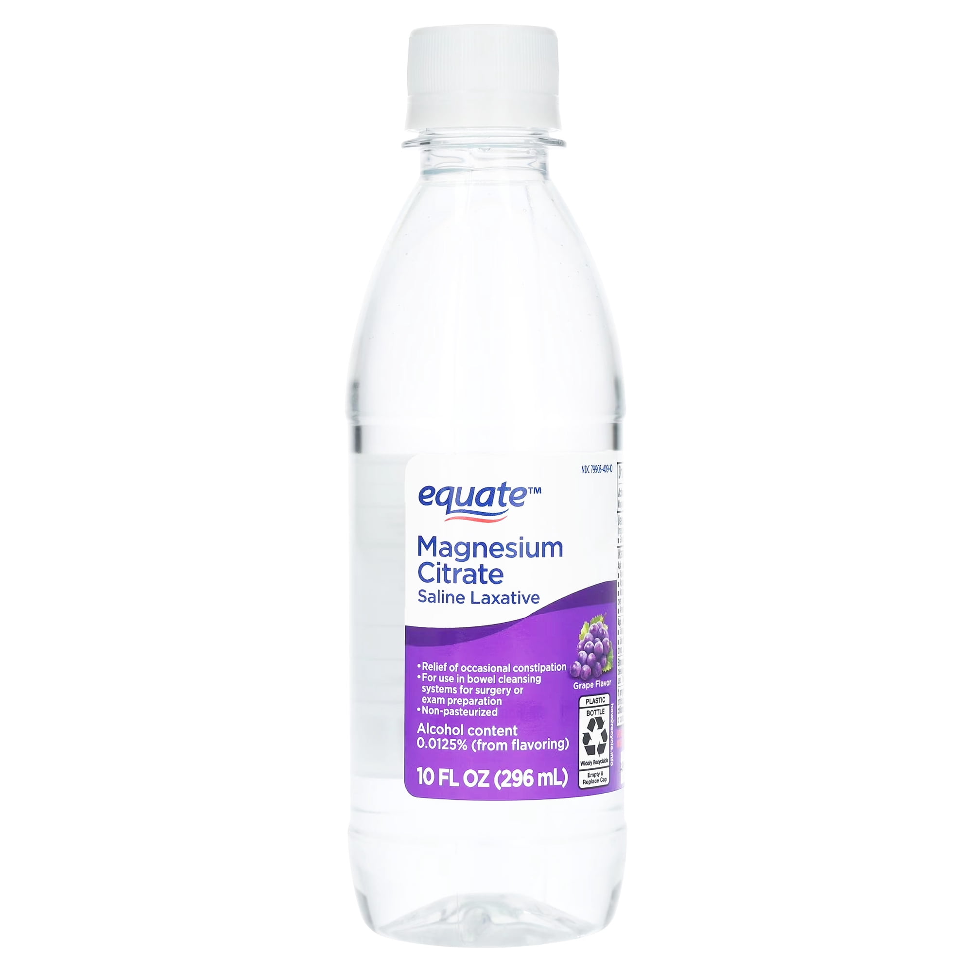 Equate Magnesium Citrate Saline Laxative, Grape Flavor, 10 oz
