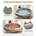 thumbnail image 2 of Cat Desk Bed, Cat Hammock for Home Office, 360°Rotating & Adjustable Shelf, Removable Comfortable Soft Pet Nest Bed, Modern Unique Kitten Furniture Attachment for Game Tables, Grey, 2 of 6
