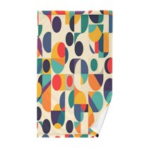 Yayeee 2 Pack Hand Towels for Bathroom 100% Cotton 16" x 28" Kitchen Towel, Green Geometric