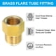 thumbnail image 4 of Uxcell 2 pcs Conector de flare SAE 45 Grados Adaptador de Latón Conector de Tubo de Flare 1/2" Hembra Flare x 5/8" Macho Flare, 4 of 7