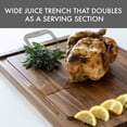 thumbnail image 4 of Dexas Acacia Wood Charcuterie Board with Stainless Steel Handles – Large 20x15 Serving Board for Cheese, Meats, Appetizers & Snacks – Durable Wooden Cutting & Serving Tray for Kitchen & Entertaining, 4 of 8