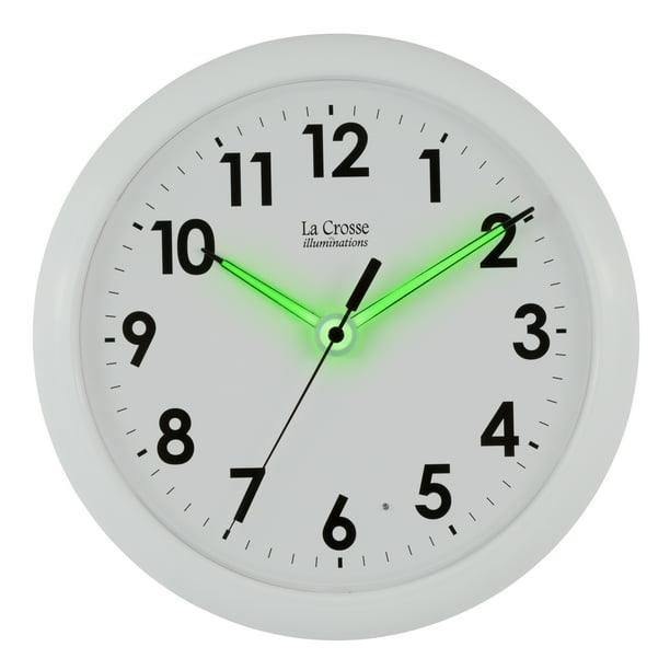La Crosse Illuminated 403 310 10 Inch White Quartz Og Clock Com La Crosse Illuminated 403 310 10 Inch, Clock That Illuminates On Ceiling