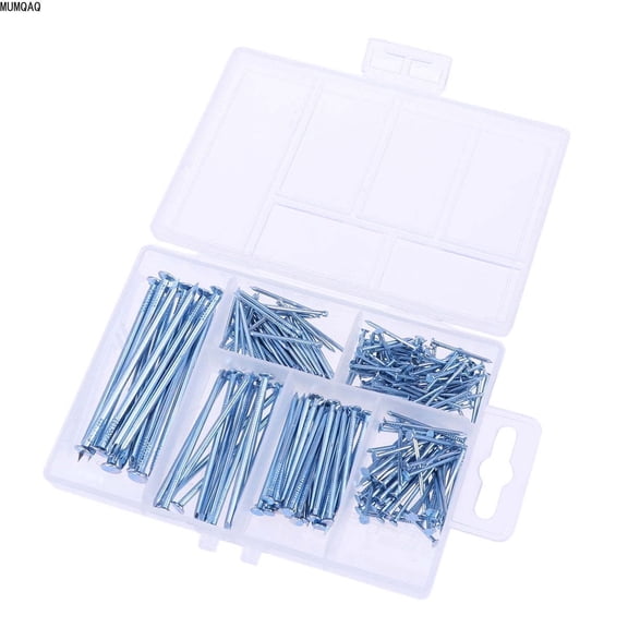 MUMQAQ 240 Pcs Assortment Nails Brad Nails Round Picture Hanging Nails (Silver)