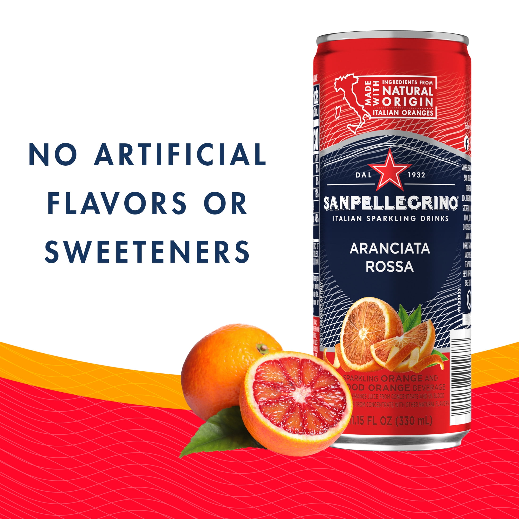 Sanpellegrino Sparkling Orange and Blood Orange Beverage: Blood Orange Flavor for Halloween, 24 Pack of 11.15 Fl Oz Cans
