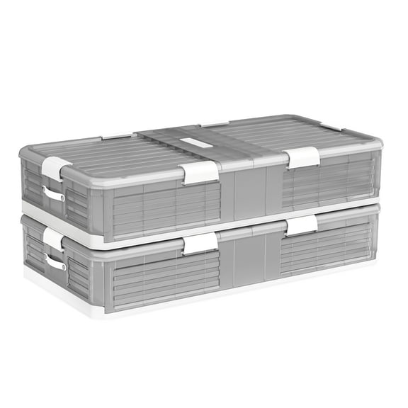 2 packStorage Bin Under Bed Storage Containers Stackable Underbed Storage with Wheels