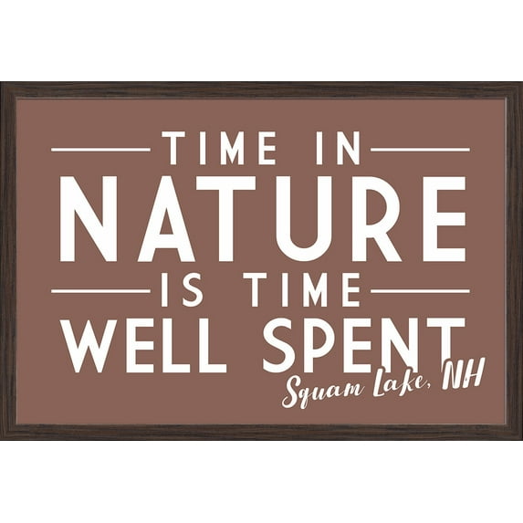 Squam Lake, New Hampshire - Time In Nature - Simply Said - Lantern Press Artwork (36x24 Giclee Art Print, Gallery Framed, Espresso Wood)