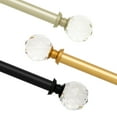 thumbnail image 5 of Curtain Rod clear acrylic plexiglass finials Gold Adjustable drapery rod 76 to 140 cm with 3 piece curtain brackets. 30 to 55 inch length., 5 of 5