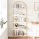 thumbnail image 3 of 5 niveles arched metal estante de libros: de altura blanca abiertos almacenamiento rack para dormitorio, sala de estar, y oficina, 3 of 10