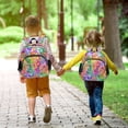 thumbnail image 6 of RMDQTR Adorable Ear-Print Backpack with Reflective Strip and Anti-Lost Leash Adjustable Shoulder Straps Mini Travel Backpack Multicolor Foliage Design, 6 of 7