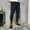 thumbnail image 4 of safuny Cargo Pants for Men High Waist Fashion Fall Winter Long Trousers Comfy Lounge Casual Soft Safety Full Pants with Pocket Solid Color Black XXXL, 4 of 9