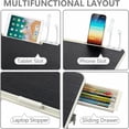 thumbnail image 4 of PHANCIR Height & Angle Adjustable Lap Desk, Laptop Stand Bed Tray with USB Fan & LED Light, Foldable Laptop Desk for Couch Sofa Floor, Black, 4 of 7