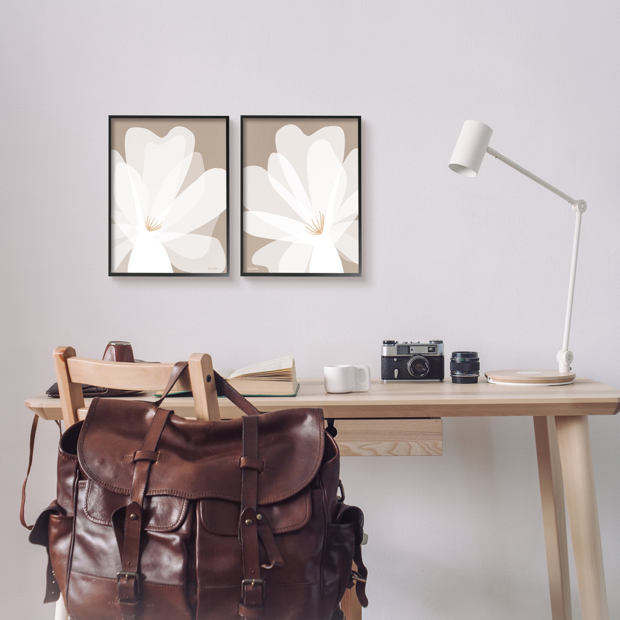 Stupell Industries White Boho Flowers Botanical & Floral Painting Black Framed Art Print Wall Art, 11 x 14