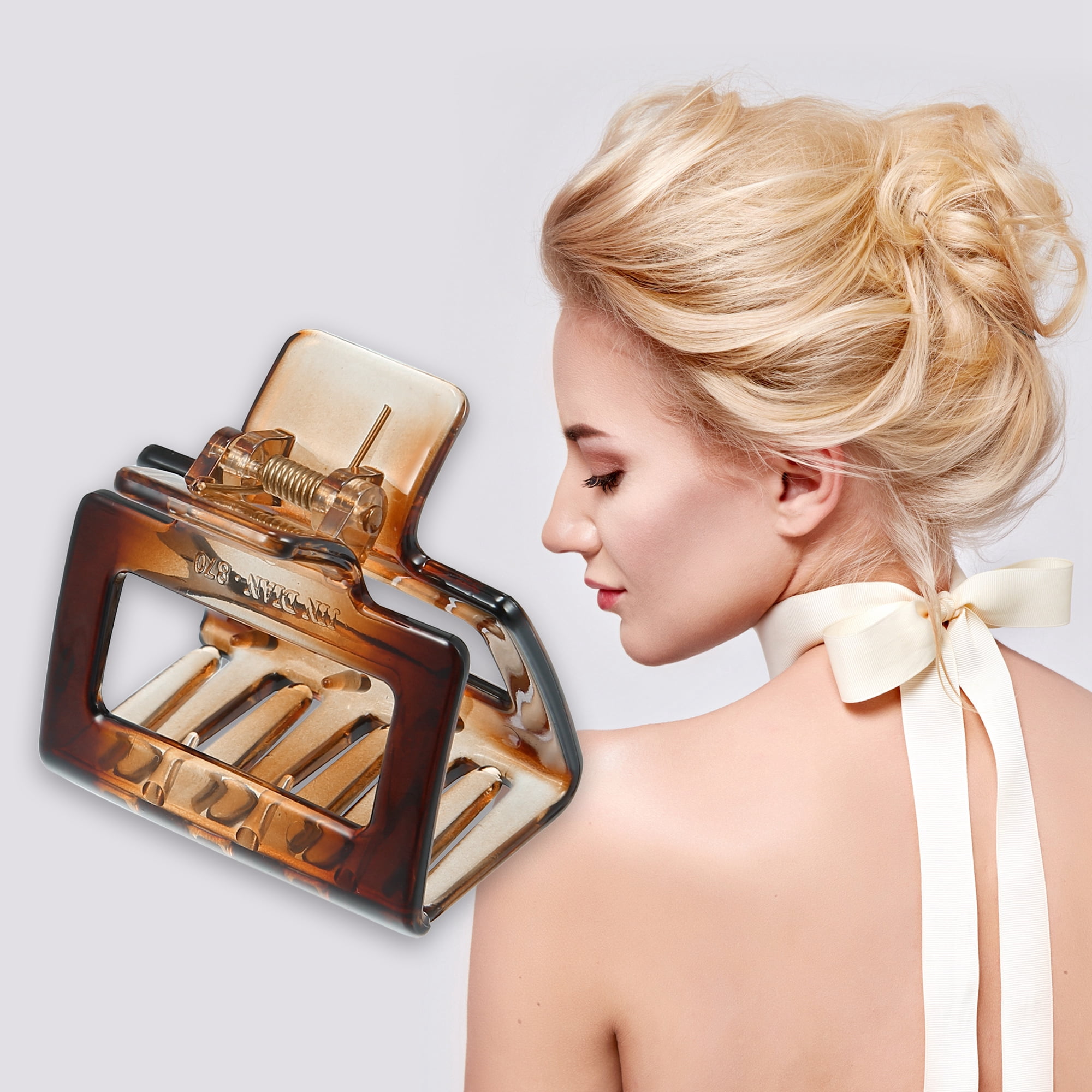 Unique Bargains Claw Clip Hair Accessories No Slip Brown Hair Clip 2.05"