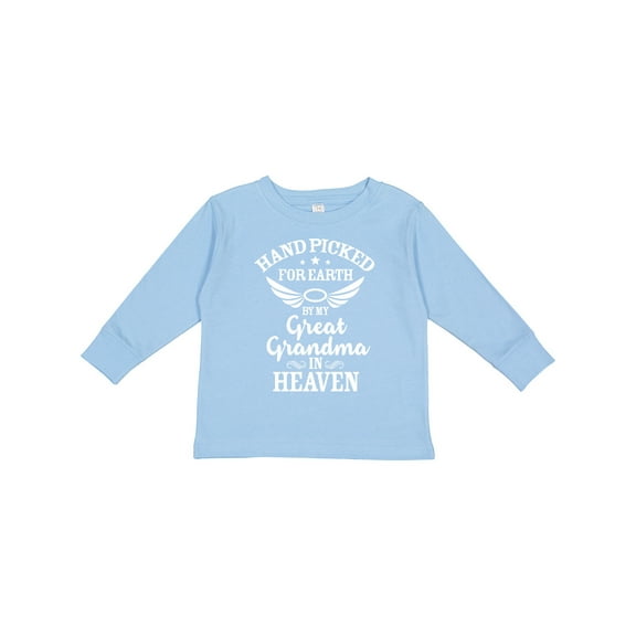 Inktastic Handpicked for Earth By My Great Grandma in Heaven Boys or Girls Long Sleeve Toddler T-Shirt