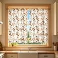 thumbnail image 5 of Beautynvta 2 Pack Vintage Orange Floral Kitchen Curtains, Rod Pocket Light Filtering Short Window Drapes, Rustic Curtain Panels for Kitchen Bathroom Farmhouse Decor, 5 of 6