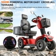 thumbnail image 4 of Xlluproid Heavy Duty 4-Wheel Mobility Scooter for Adults & Seniors,360°Adjustable Seat,Front Basket & Large Removable Rear Storage Container,Red, 4 of 9
