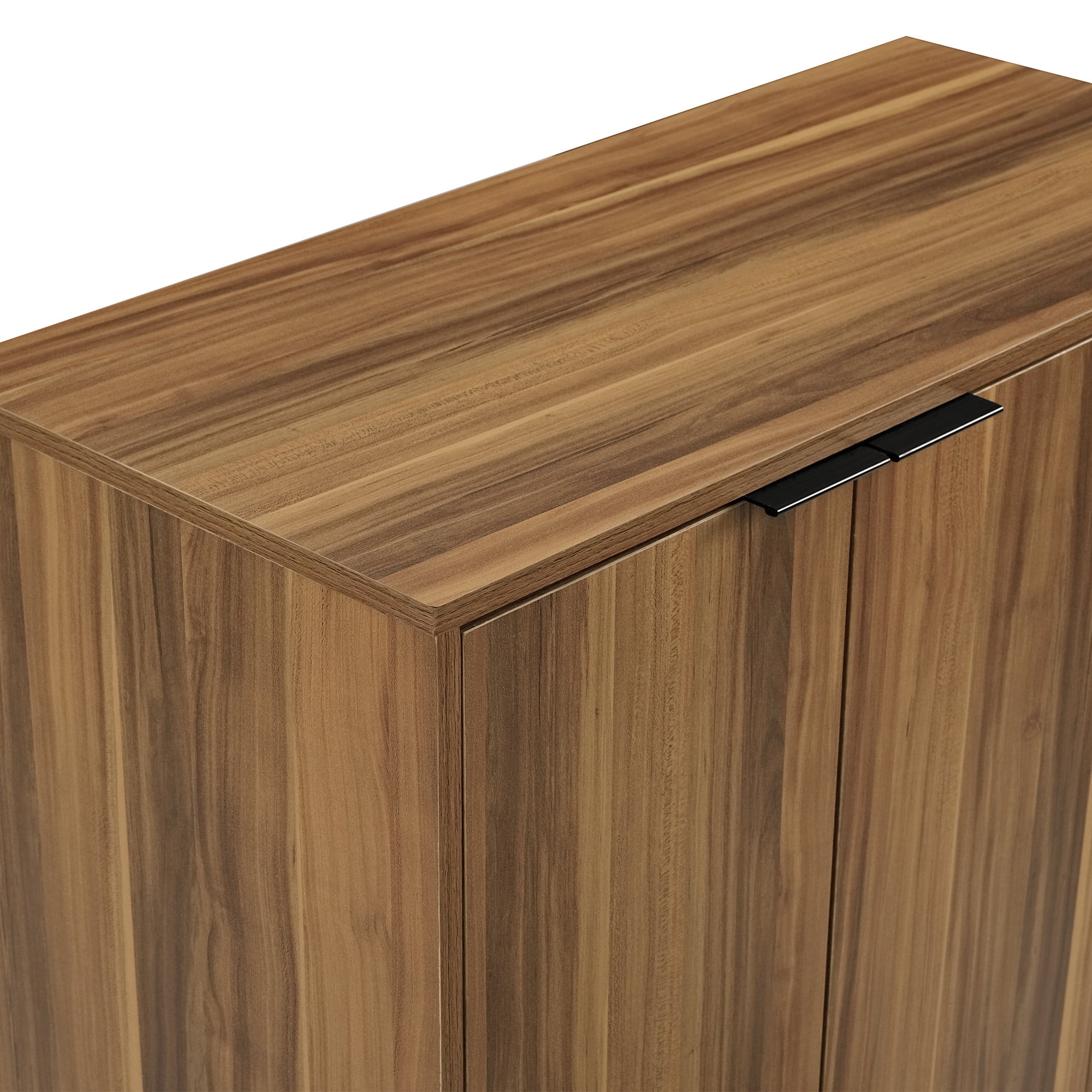 Walker Edison Bar Cabinet with Wine Storage, Teak