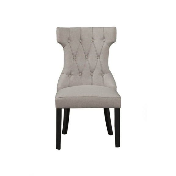 Alpine Furniture Manchester Set of 2 Wood Dining Side Chairs in Light Grey-Black