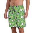 thumbnail image 2 of KLL Cartoon Panda And Leaf 1 Men's Casual Summer Beach Shorts Hawaiian Shorts with Pockets-Large, 2 of 5